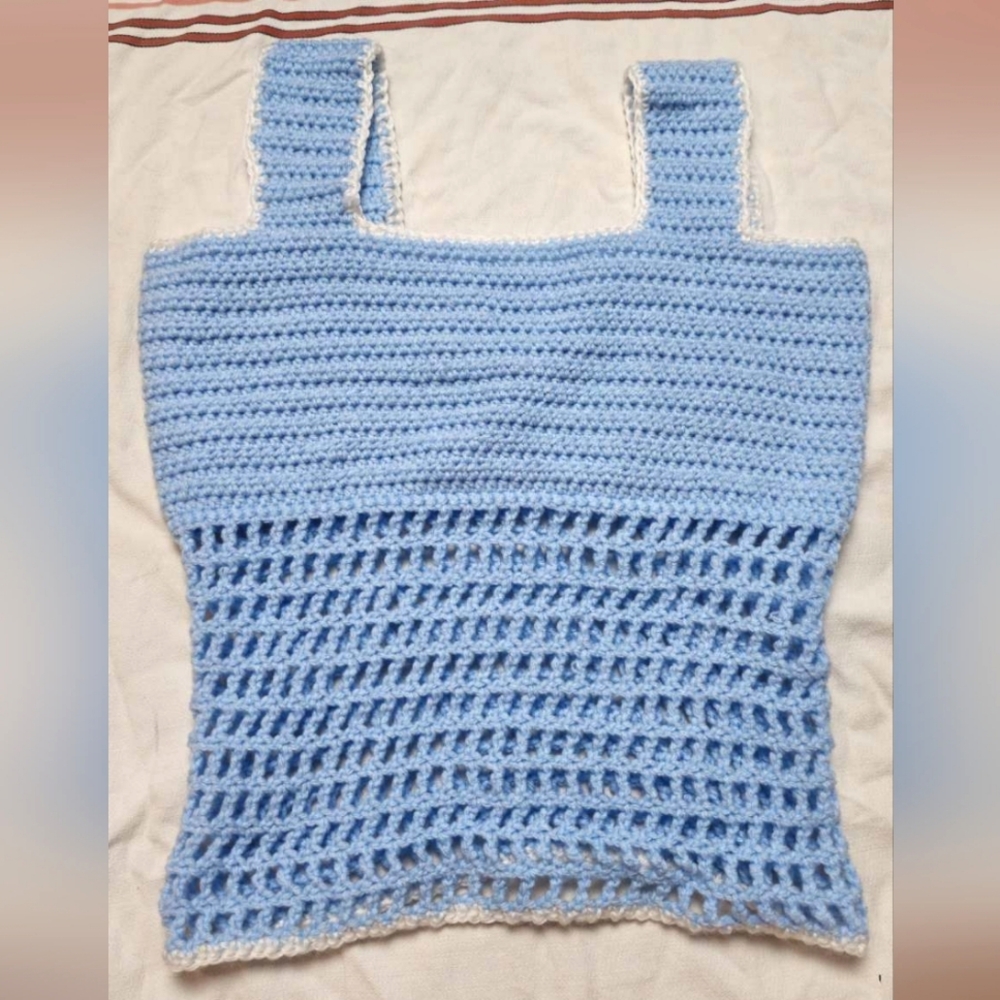 Blue Crochet Women's Top